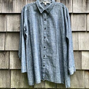 Eileen Fisher Linen Chambray Shirt Size PL